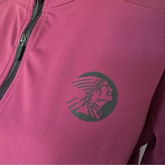 NWT Indian Motorcycle Womens Maroon Sleeve Print Quarter Zip - UV Protection - Picture 3 of 10